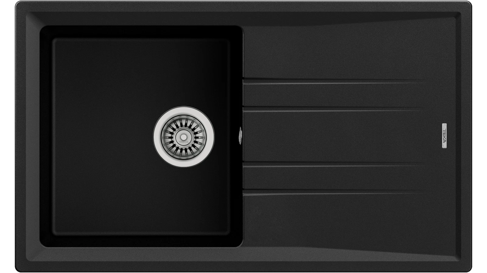 Мойка врезного монтажа из Тегранита Плюс с 1-ой чашей STONE 50 B-TG 1B 1D CARBON