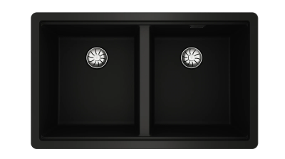 Мойка подстольного / врезного монтажа из Тегранита Плюс с 2-мя чашами RADEA R10 2B 750 M-TG BLACK CARBON