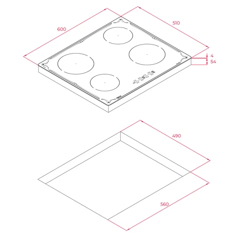 Индукционная варочная панель 60 см IBR 64040 TTC BLACK-MG