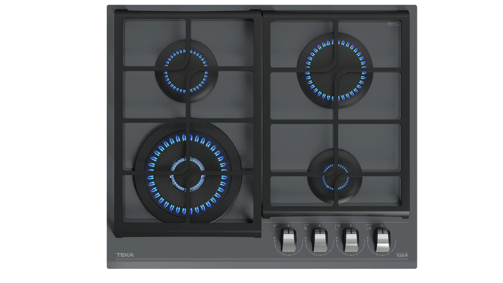 Варочная панель газ на стекле 60 см / Коллекция Urban GZC 64320 XBN STONE GREY