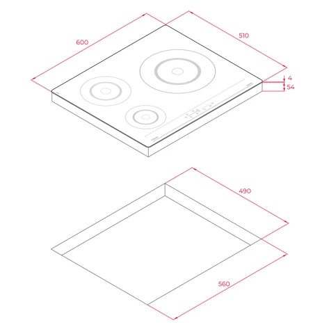 Индукционная варочная панель 60 см IBC 63900 TTC BLACK