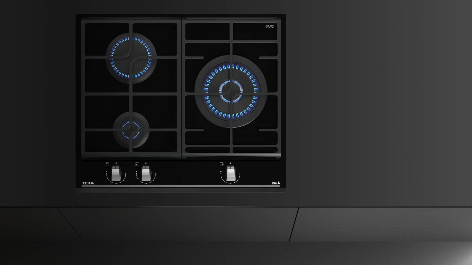 Варочная панель газ на стекле 60 см GZC 63310 XBN BLACK