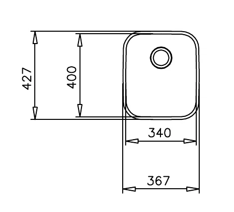 Мойка из нержавеющей стали с 1-ой чашей/ Подстольный монтаж BE 34.40.20 PLUS POLISHED