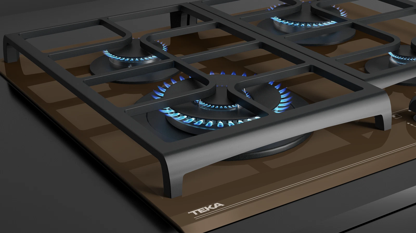 Варочная панель газ на стекле 60 см / Коллекция Urban GZC 64320 XBN LONDON BRICK BROWN