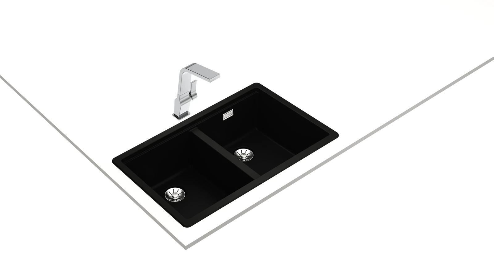 Мойка подстольного / врезного монтажа из Тегранита Плюс с 2-мя чашами RADEA R10 2B 750 M-TG BLACK CARBON