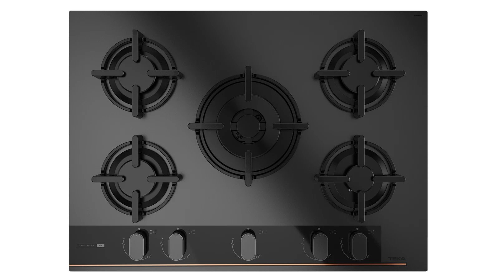 Варочная панель газ на стекле 70 см GBC 75-G1 GBN Infinity Matt Black