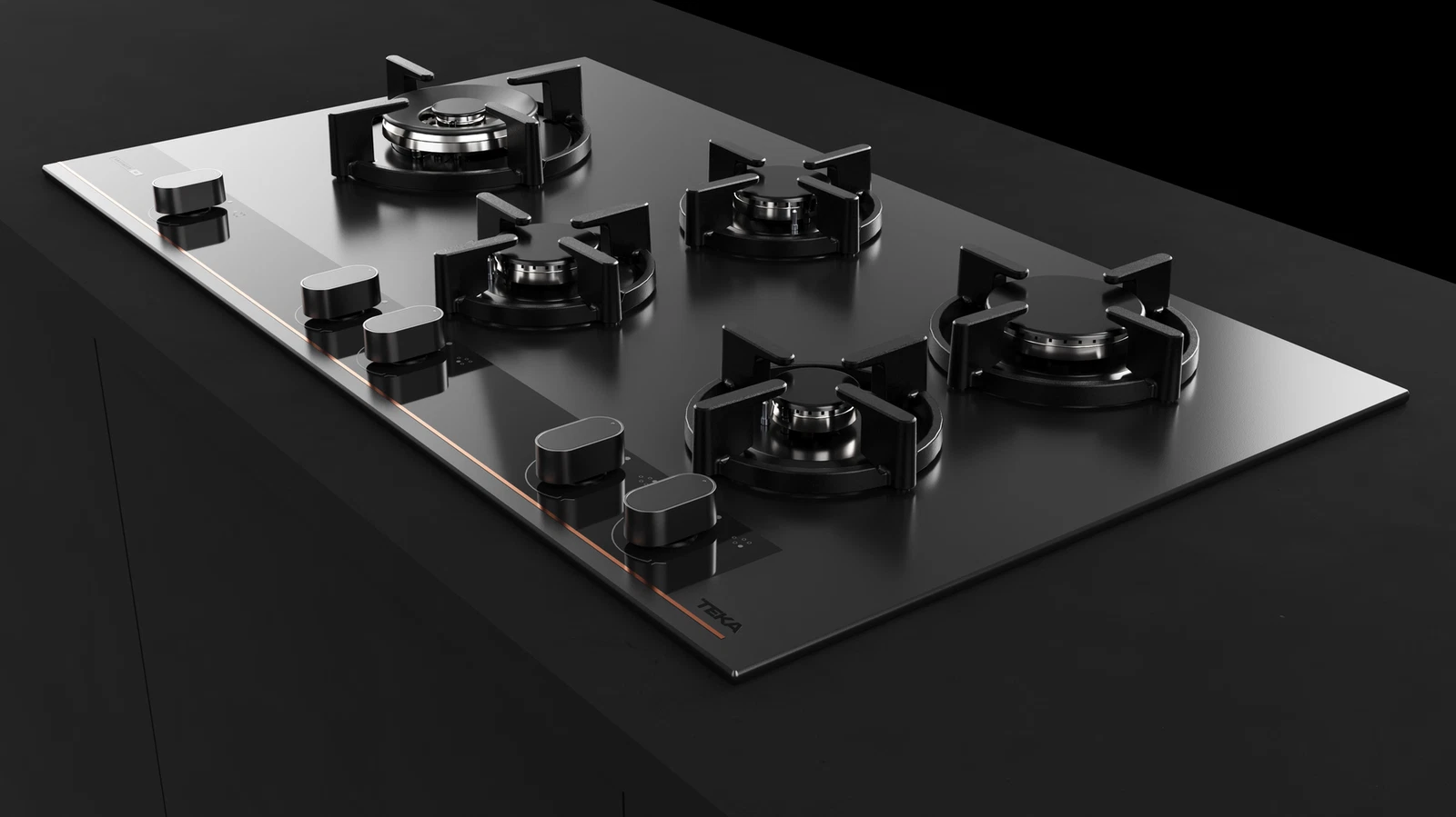 Варочная панель газ на стекле 90 см GBC 95-G1 GBC Infinity Matt Black