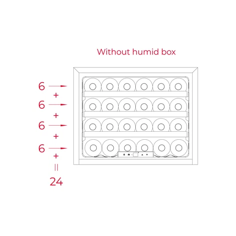 Встраиваемый в колонну винный кулер RVI 10024 BLACK GLASS