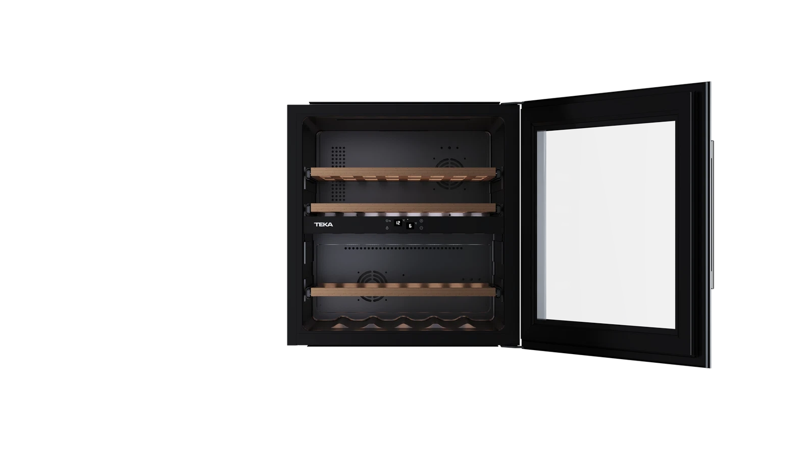 Встраиваемый в колонну винный кулер RVI 20041 BLACK GLASS