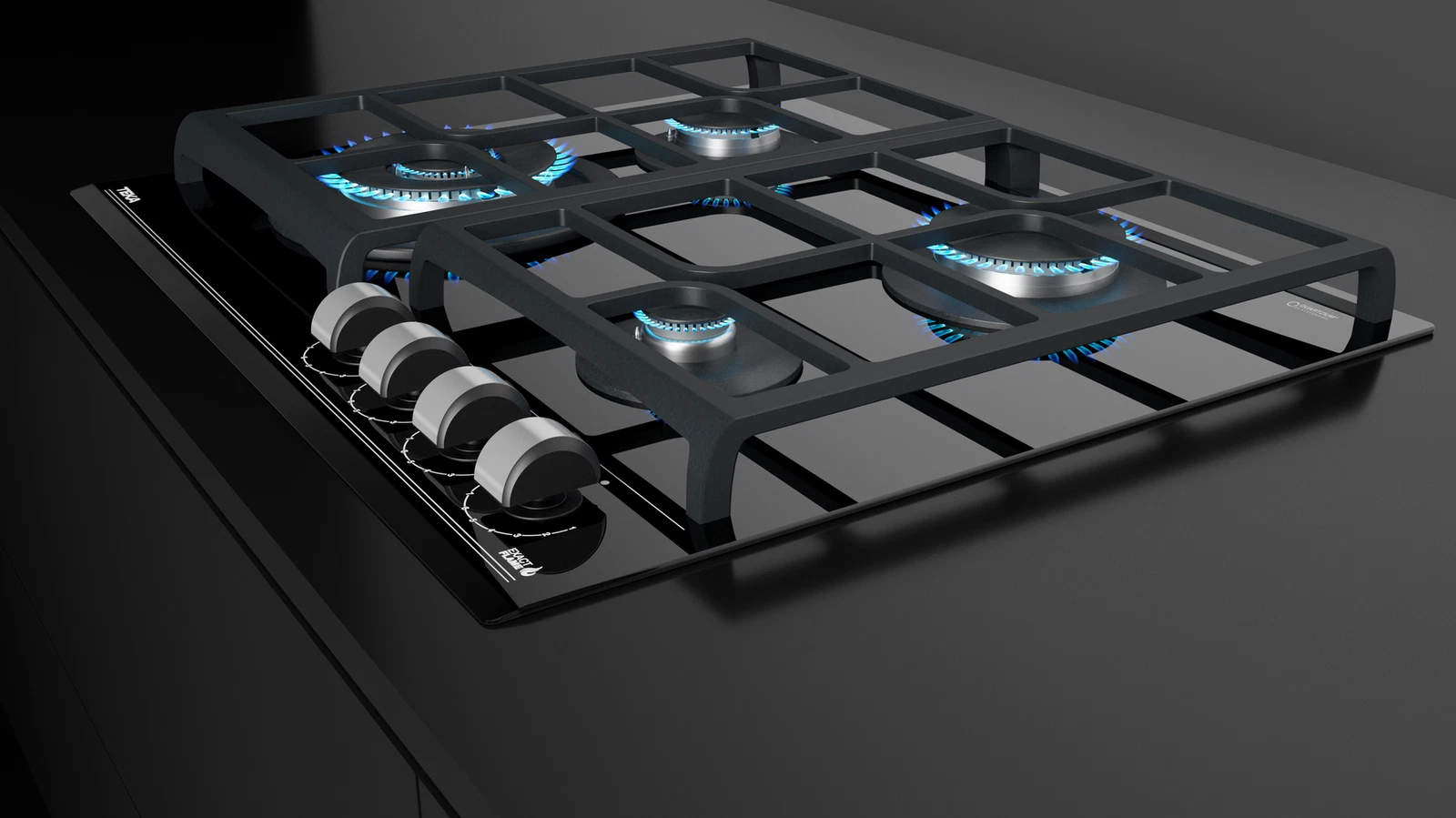 Варочная панель газ на стекле 60 см / Коллекция Urban GZC 64320 XBN NIGHT RIVER BLACK