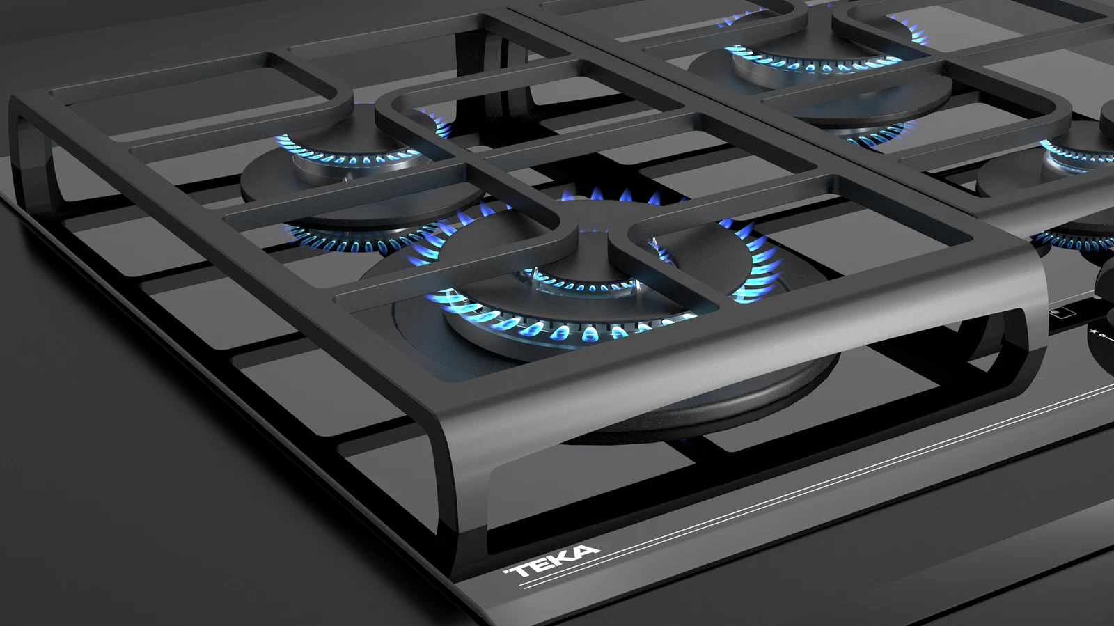 Варочная панель газ на стекле 60 см / Коллекция Urban GZC 64320 XBN NIGHT RIVER BLACK