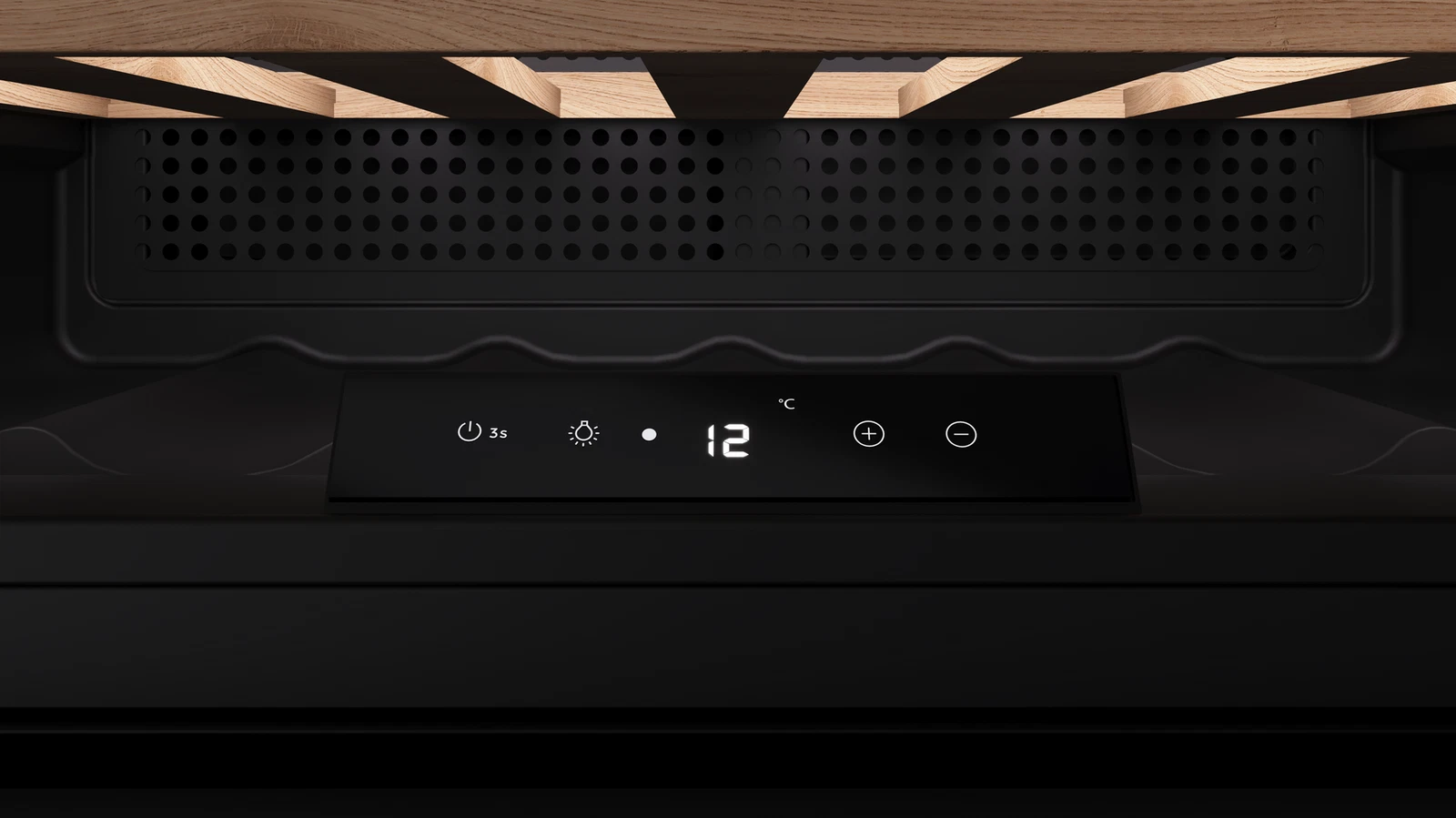 Встраиваемый в колонну винный кулер RVI 10024 BLACK GLASS