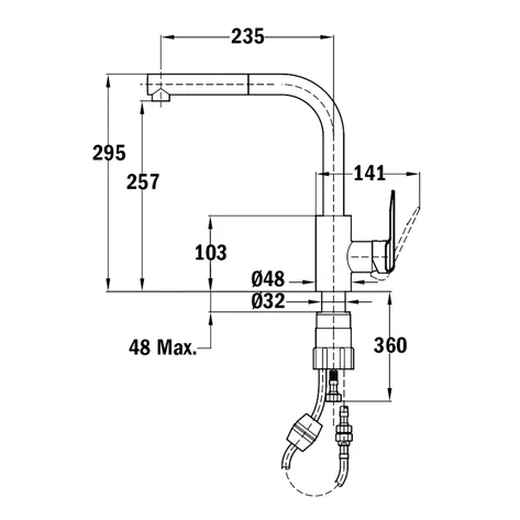 Смеситель с выдвижным душем IN 938 CHROME