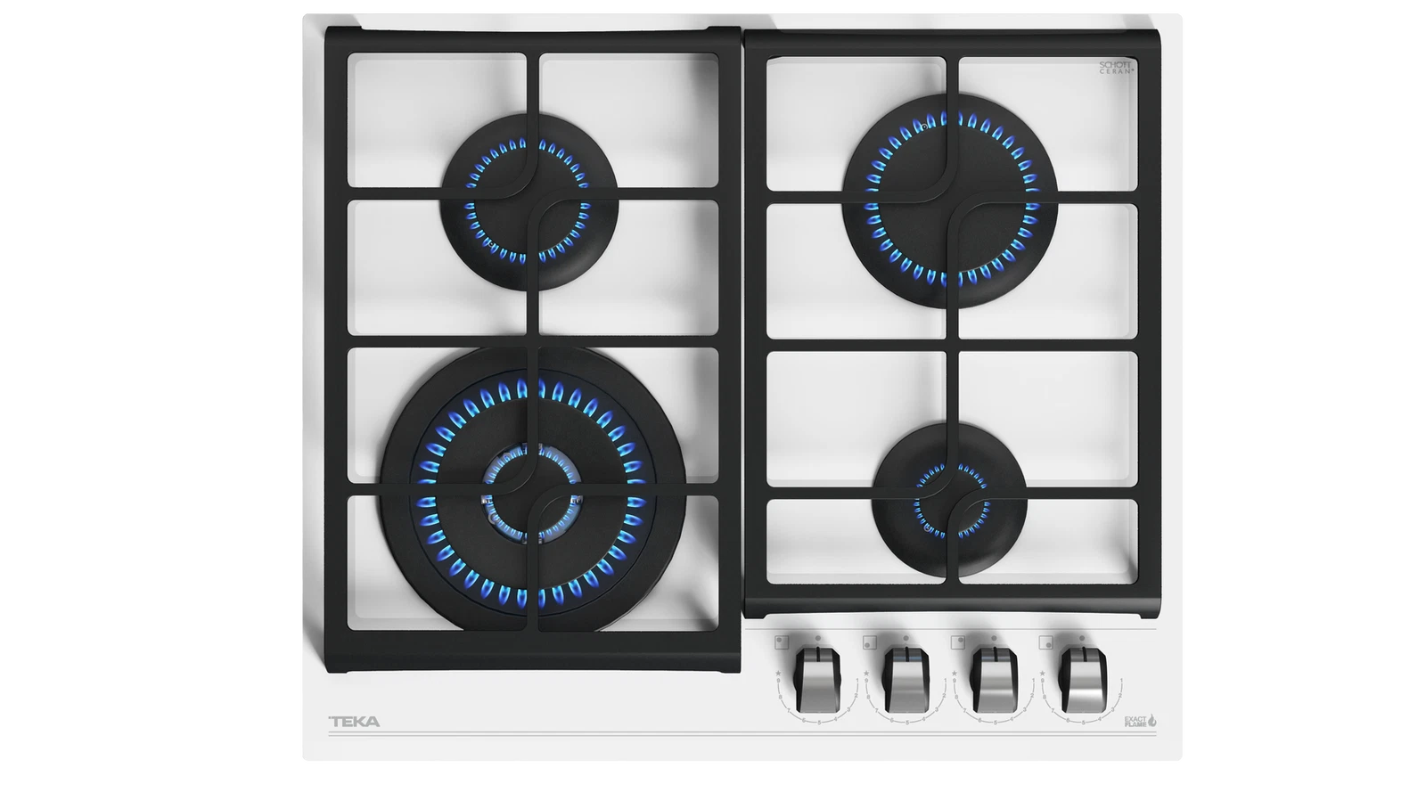 Варочная панель газ на стекле 60 см GZC 64321 XBN WHITE MARBLE