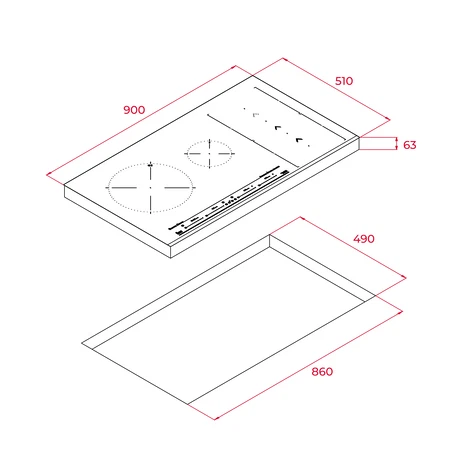 Индукционная варочная панель Flex DirectSense Slide Cooking 90 см IZS 96600 MSP BLACK