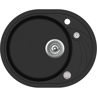 Мойка врезного монтажа из Тегранита с 1-ой чашей CLAVE 45 S-TQ 1B 1D ONYX BLACK