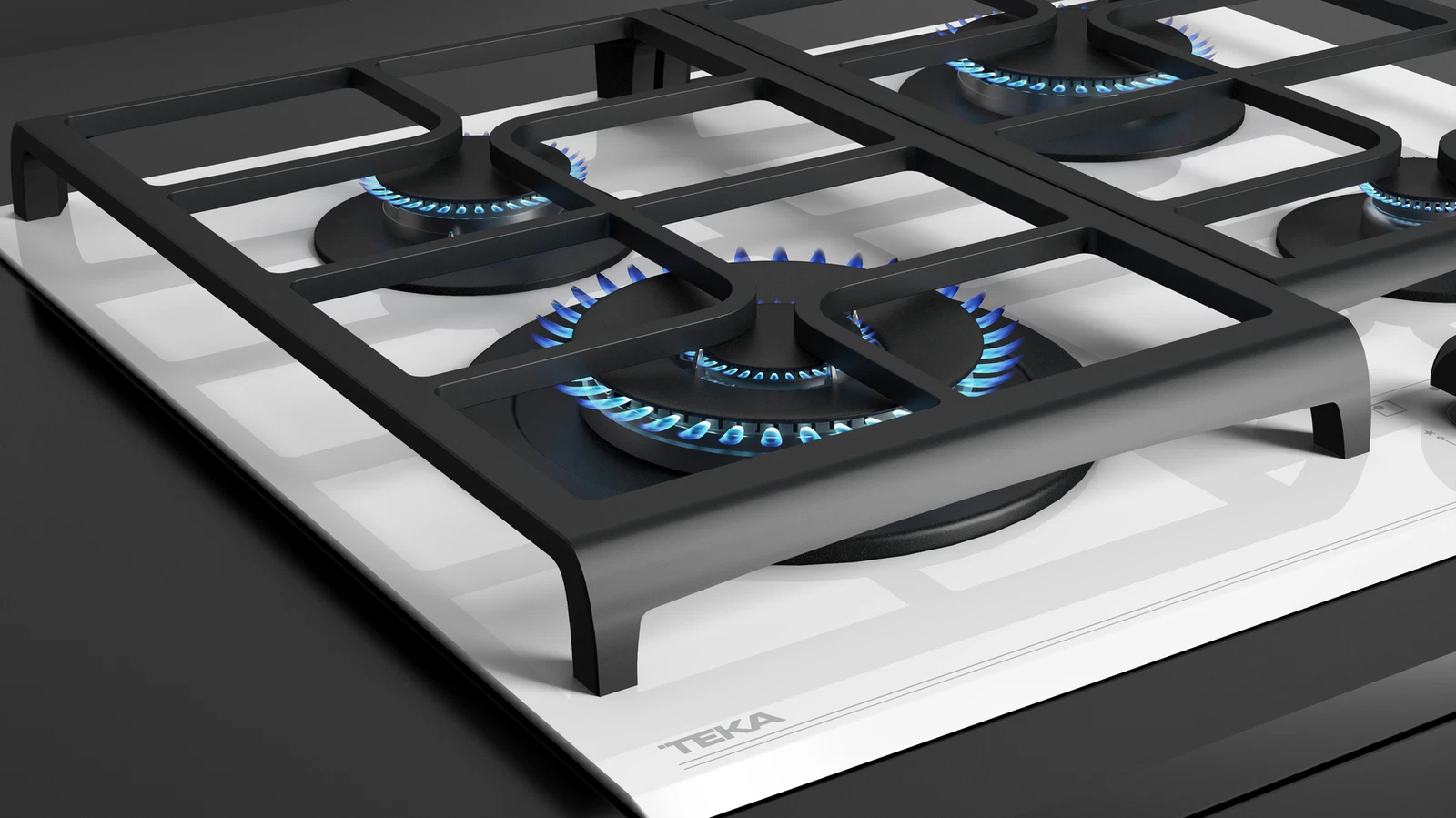 Варочная панель газ на стекле 60 см GZC 64321 XBN WHITE MARBLE