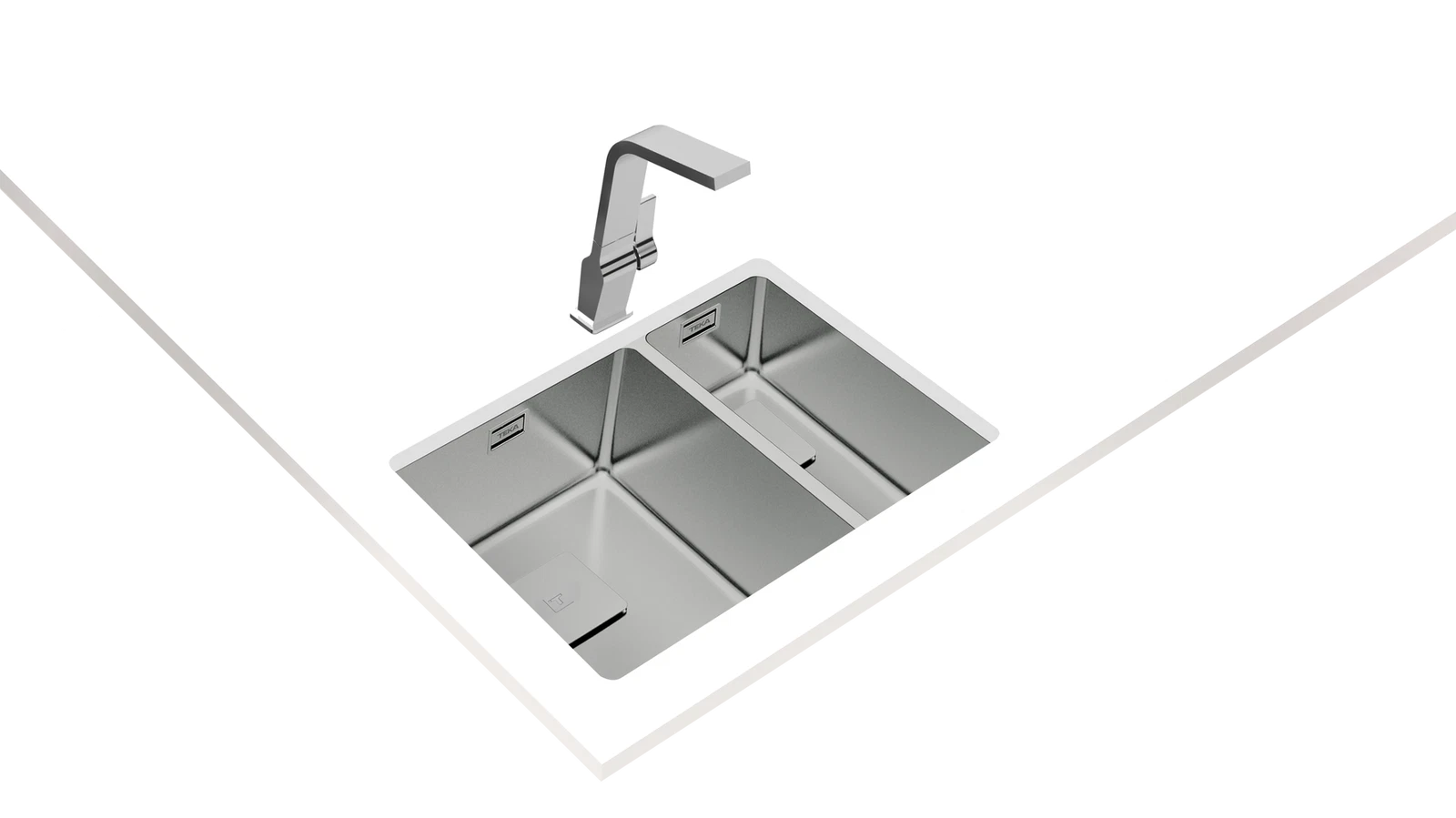 Мойка из нержавеющей стали Teka  FLEXLINEA RS15 2B 580 POLISHED Полированная подстольного монтажа / монтаж заподлицо / монтаж сверху (плоский кант)
