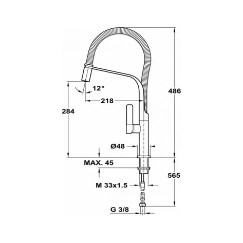 Смеситель с гибким поворотным изливом FO 997 WHITE-CHROME