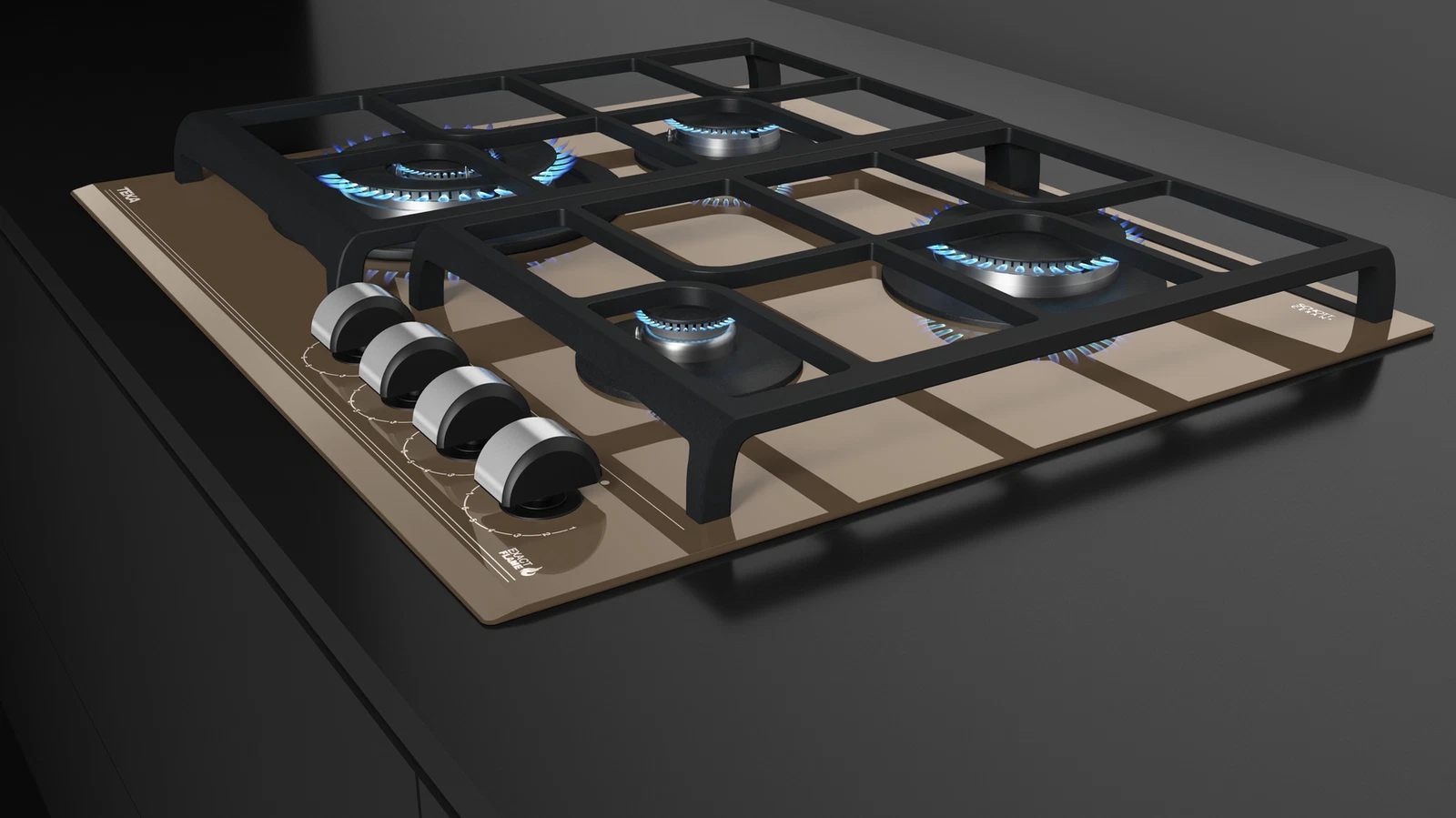 Варочная панель газ на стекле 60 см / Коллекция Urban GZC 64320 XBN LONDON BRICK BROWN