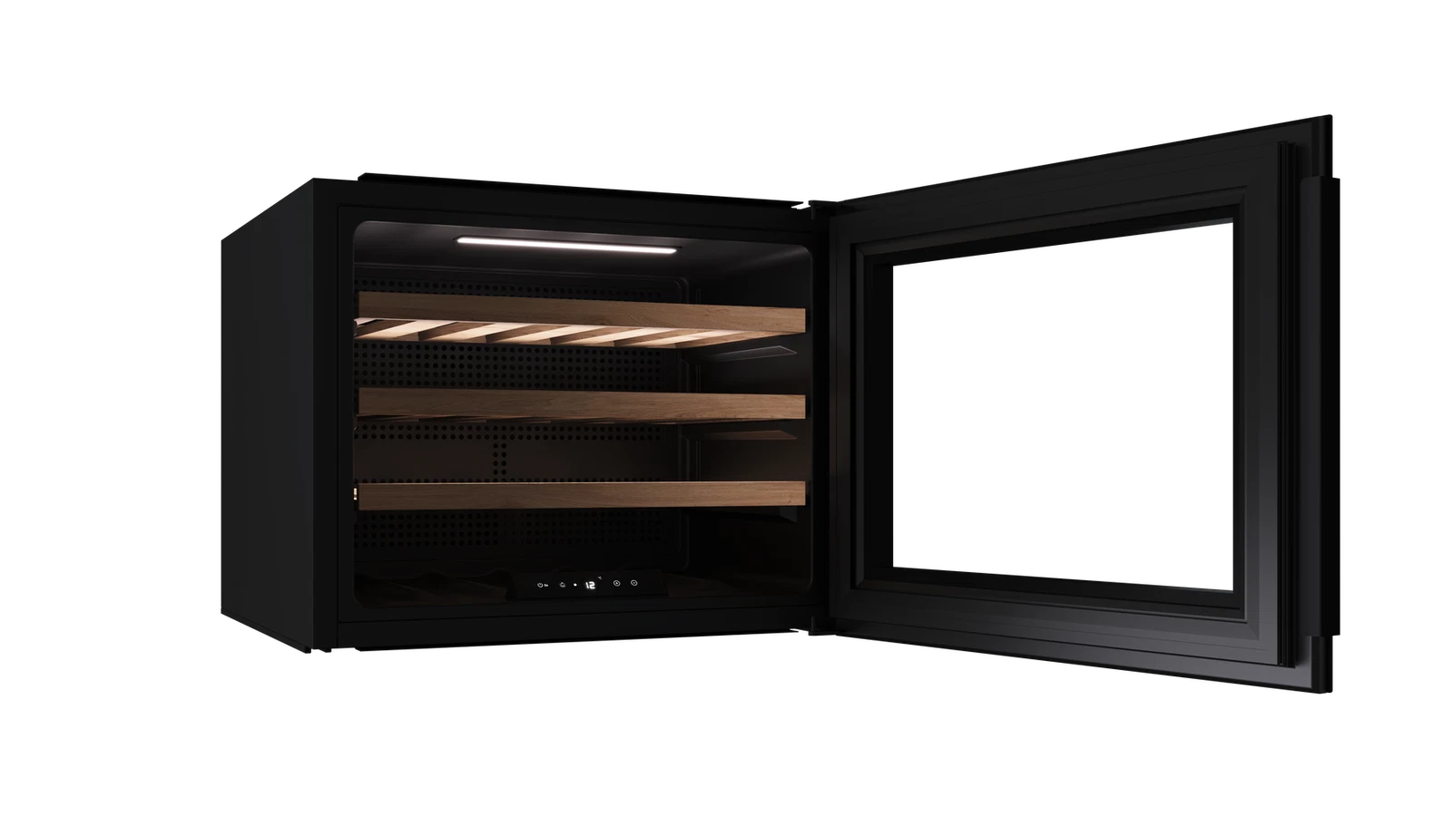 Встраиваемый в колонну винный кулер RVI 10024 BLACK GLASS