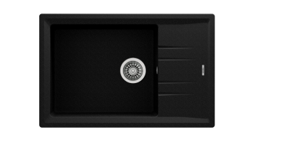 Мойка врезного монтажа из Тегранита Плюс с 1-ой чашей STONE 60 S-TG 1B 1D METALLIC BLACK