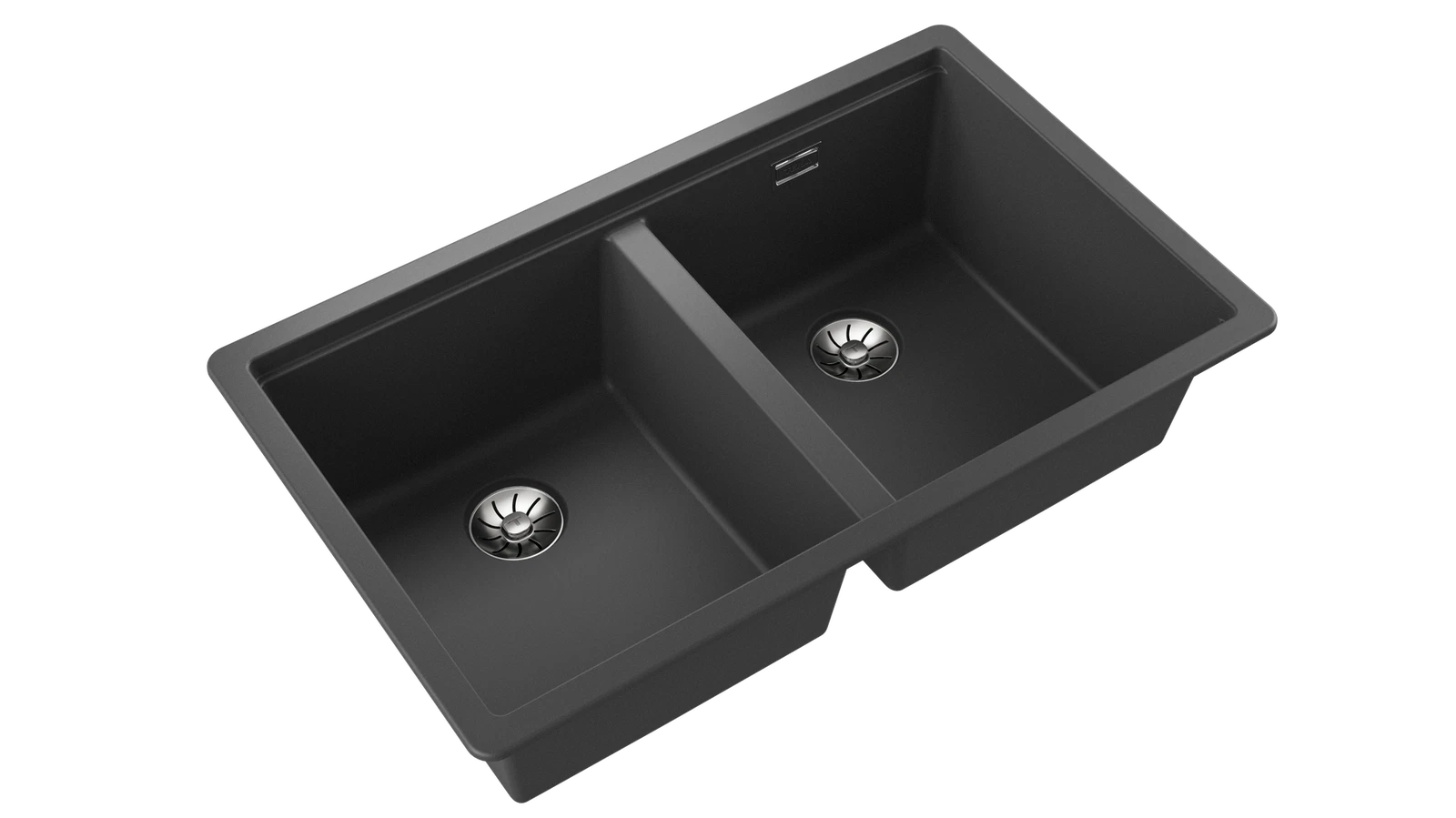 Мойка подстольного / врезного монтажа из Тегранита Плюс с 2-мя чашами RADEA R10 2B 750 M-TG DARK GREY