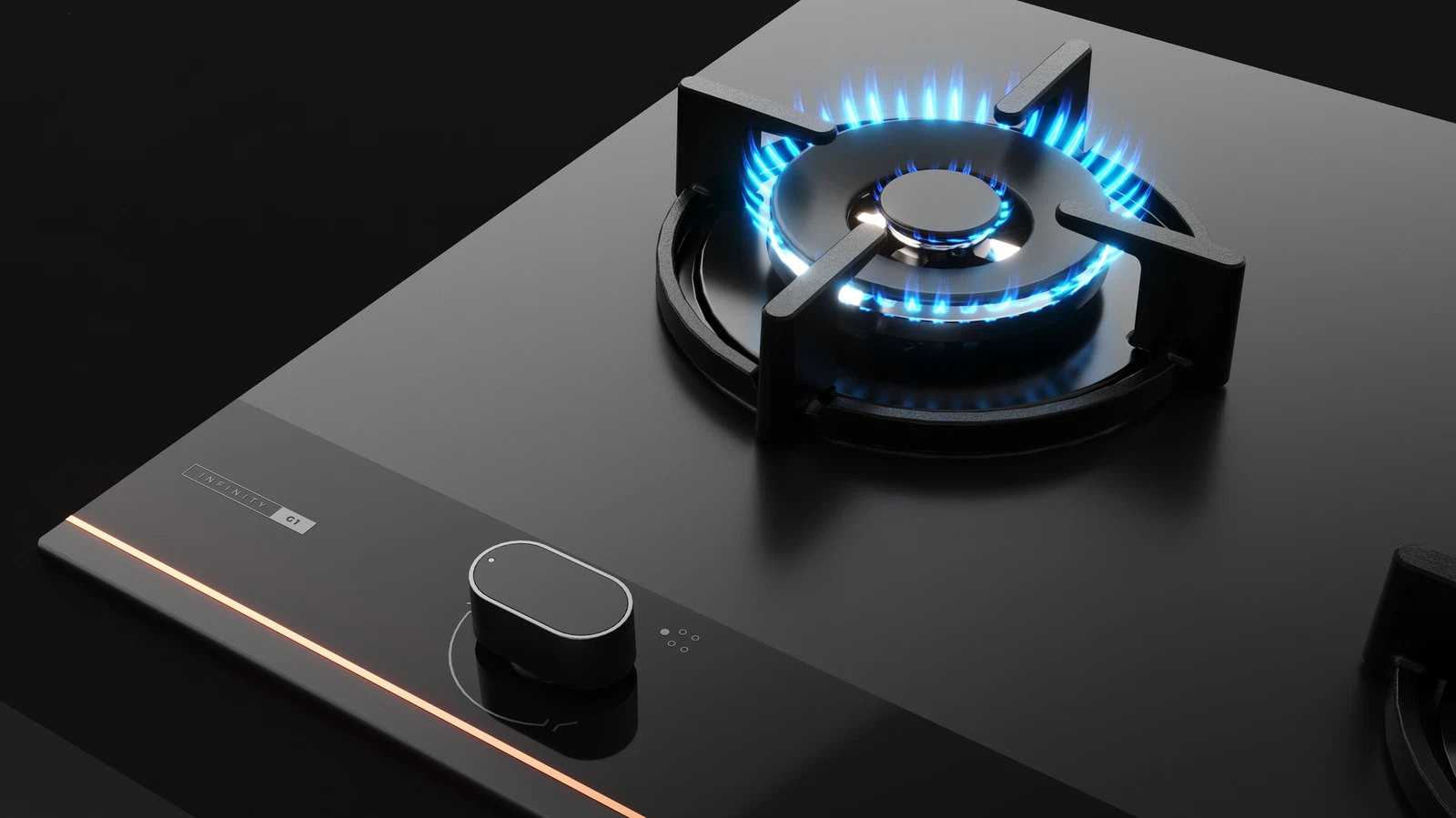 Варочная панель газ на стекле 90 см GBC 95-G1 GBC Infinity Matt Black