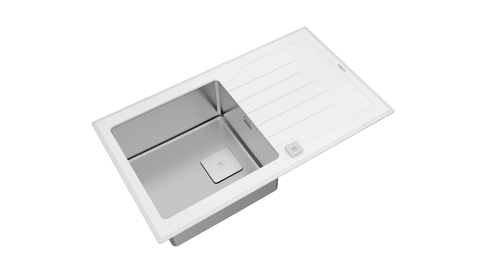 Мойка из нержавеющей стали врезная Teka  DIAMOND RS15 1B 1D 86 WHITE Белое Стекло
