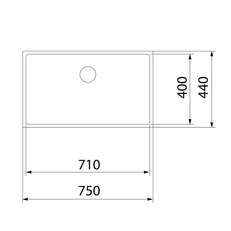 Мойка из нержавеющей стали с1-ой чашей/ Подстольный монтаж BE LINEA RS15 71.40 POLISHED