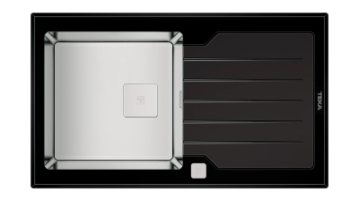 Мойка из нержавеющей стали врезная Teka  DIAMOND RS15 1B 1D 86 BLACK Чёрное Стекло