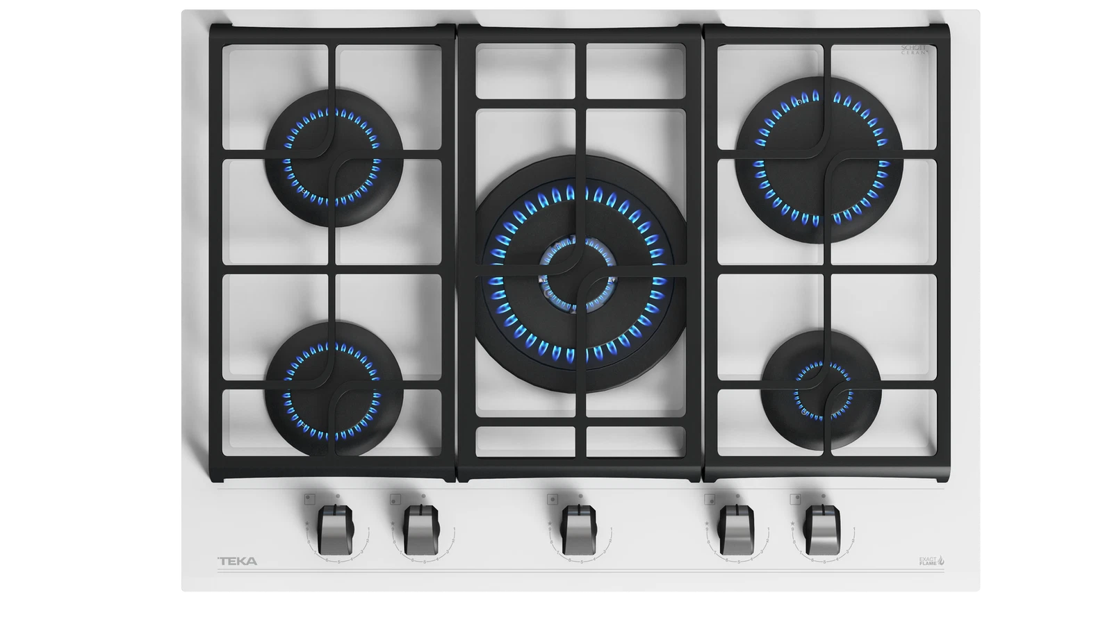 Варочная панель газ на стекле 70 см/ Коллекция Urban GZC 75330 XBC WHITE MARBLE