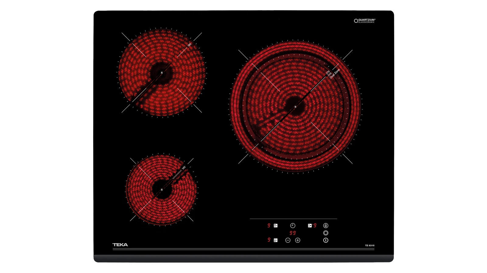 Стеклокерамическая варочная панель 60 см TZ 6315 BLACK