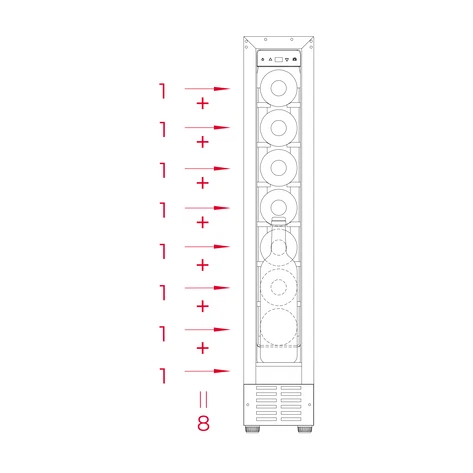 Встраиваемый винный кулер подстольного монтажа RVU 10008 BLACK GLASS