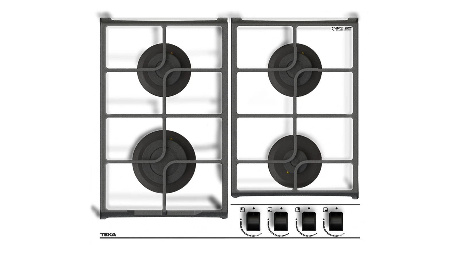 Варочная панель газ на стекле 60 см / Коллекция Urban GBC 64100 KBN WHITE MARBLE