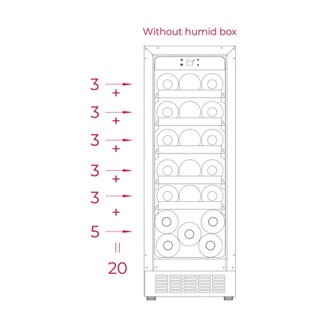 Встраиваемый винный кулер подстольного монтажа RVU 10020 BLACK GLASS