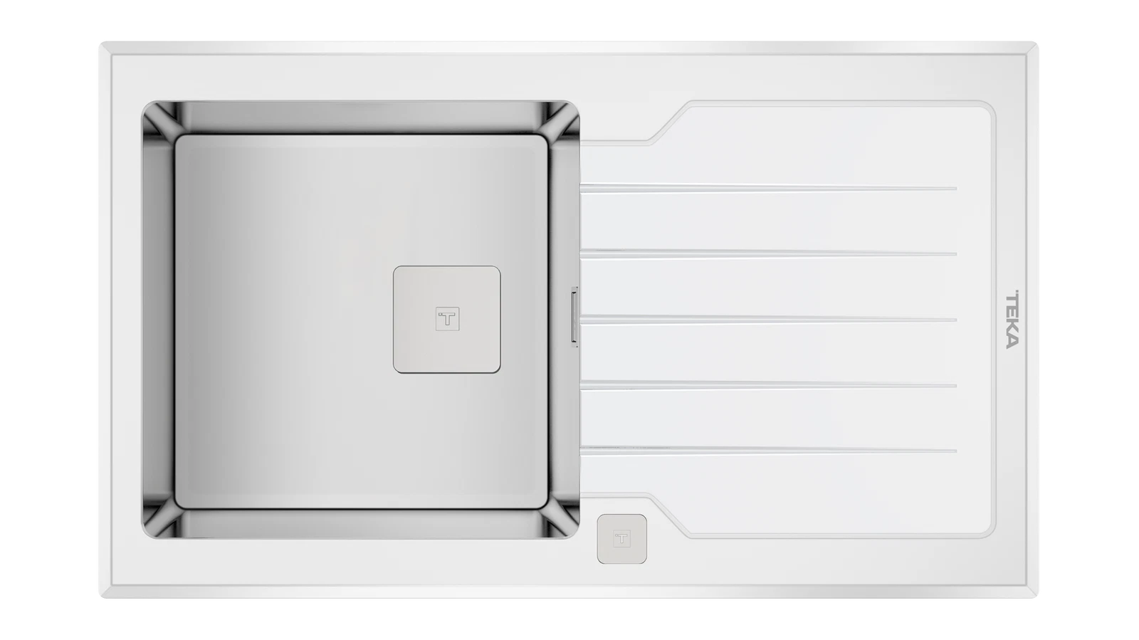 Мойка из нержавеющей стали врезная Teka  DIAMOND RS15 1B 1D 86 WHITE Белое Стекло