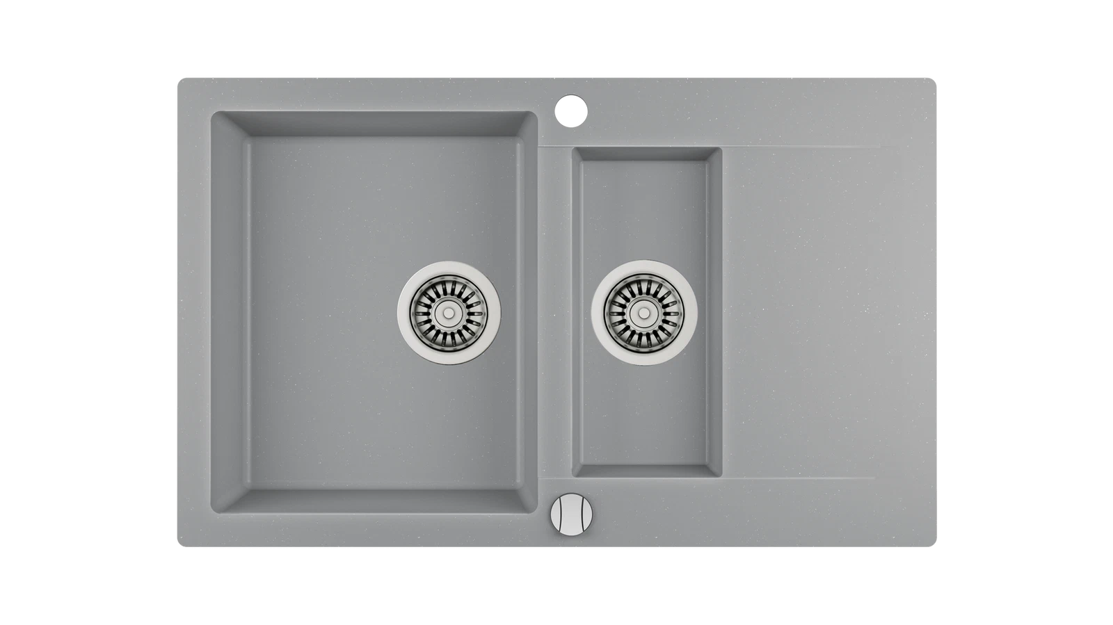 Мойка врезного монтажа из Тегранита с 1-ой основной и 1-ой дополнительной чашами CLIVO 60 B-TQ 1½B 1D ALUGRAUMETALLIC