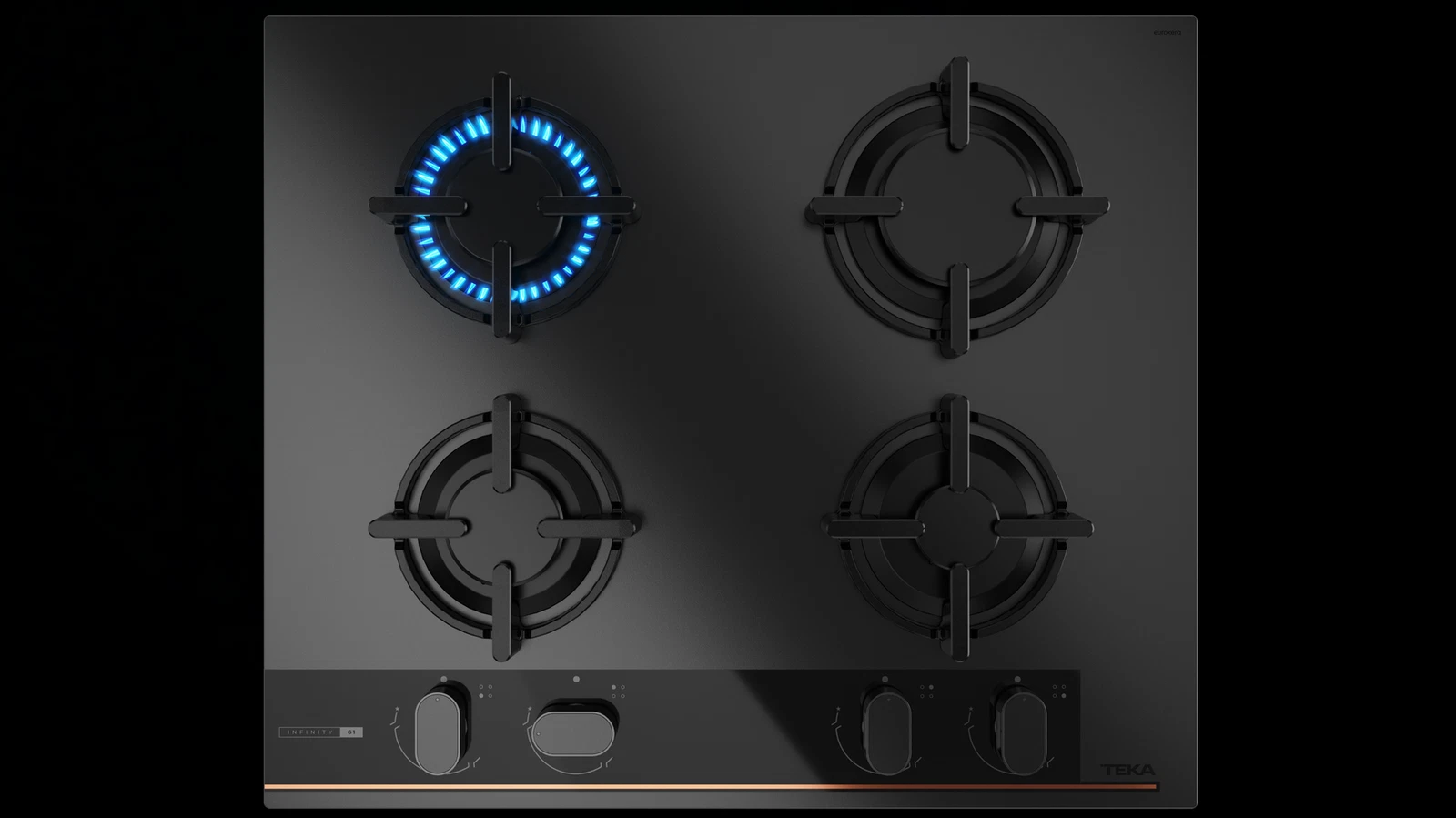 Варочная панель газ на стекле 60 см GBC 64-G1 GBN Infinity Matt Black