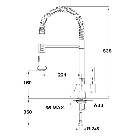 Профессиональный смеситель с гибким поворотным изливом MY CHROME