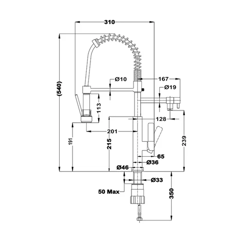 Профессиональный смеситель с 2-мя изливами FOT 999 CHROME
