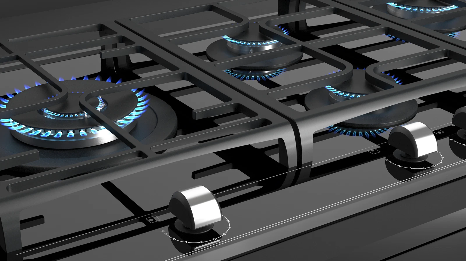 Варочная панель газ на стекле 90 см/ Коллекция Urban GZC 95320 XBC NIGHT RIVER BLACK