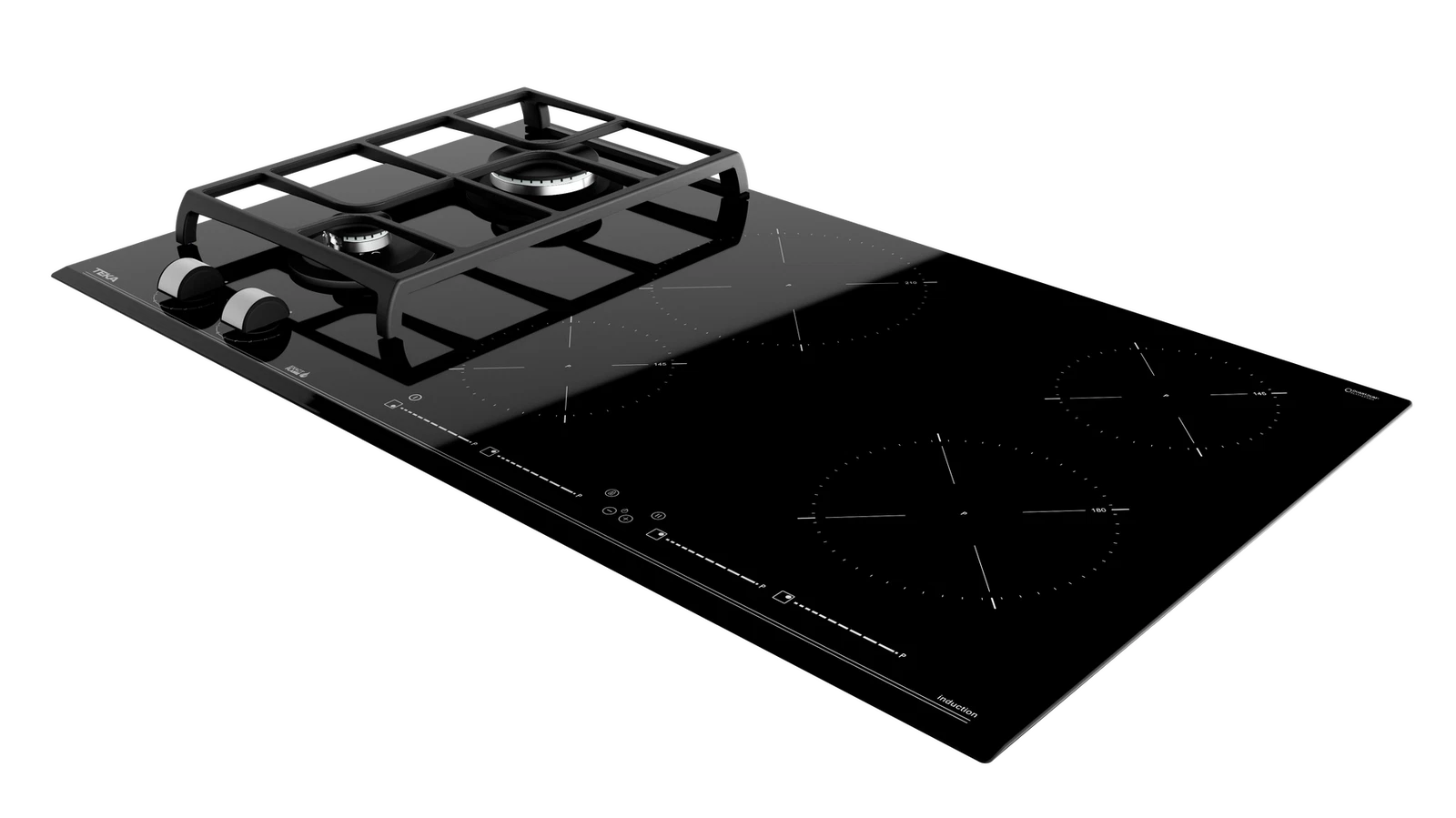 Варочная панель HYBRID Индукция и Газ ExactFlame 90 см HYBRID JZC 96324 ABN Black