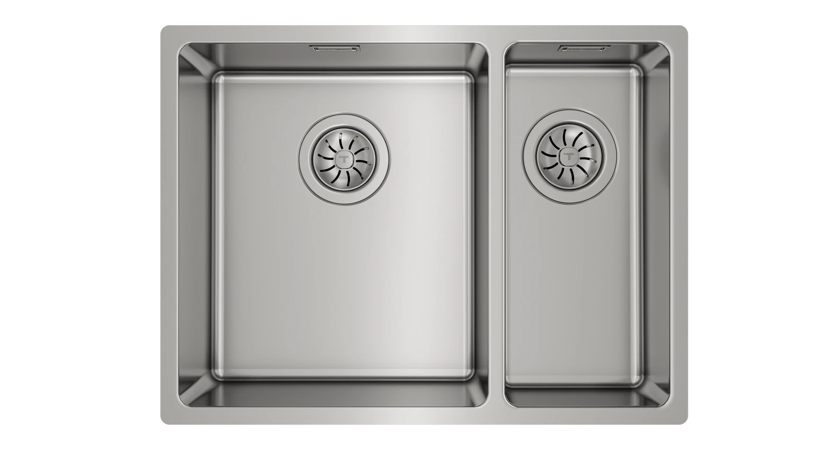 Мойка из нержавеющей стали с 2-мя чашами/ Подстольный монтаж BE LINEA RS15 2B 580 POLISHED