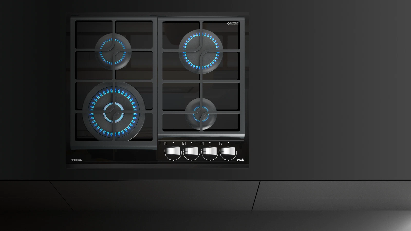 Варочная панель газ на стекле 60 см / Коллекция Urban GZC 64320 XBN NIGHT RIVER BLACK