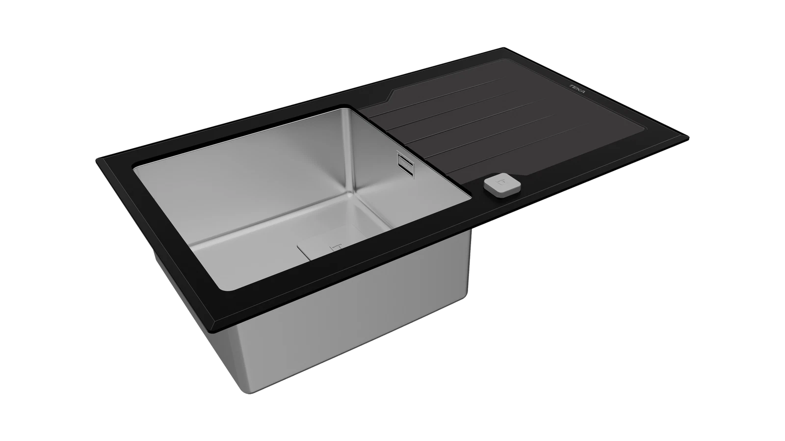Мойка из нержавеющей стали врезная Teka  DIAMOND RS15 1B 1D 86 BLACK Чёрное Стекло