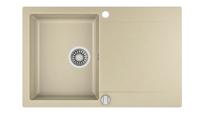 Мойка врезного монтажа из Тегранита с 1-ой чашей CLIVO 45 B-TQ 1B 1D TOPAZ BEIGE