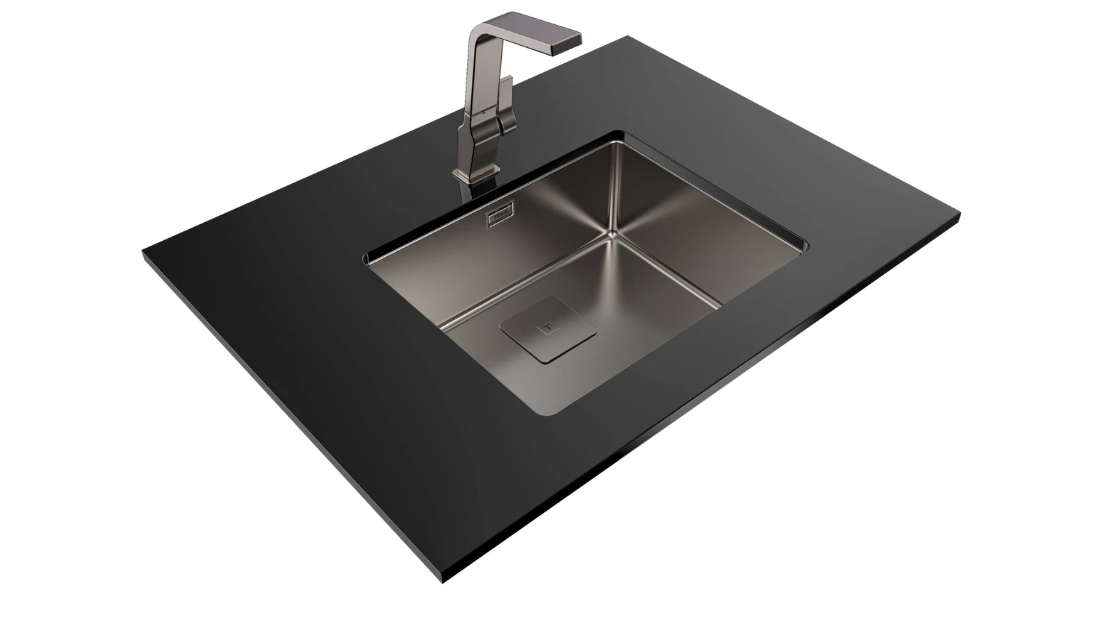 Мойка из нержавеющей стали Teka  FLEXLINEA RS15 50.40 PVD TITANIUM PVD покрытие / Титан подстольного монтажа / монтаж заподлицо / монтаж сверху (плоский кант)