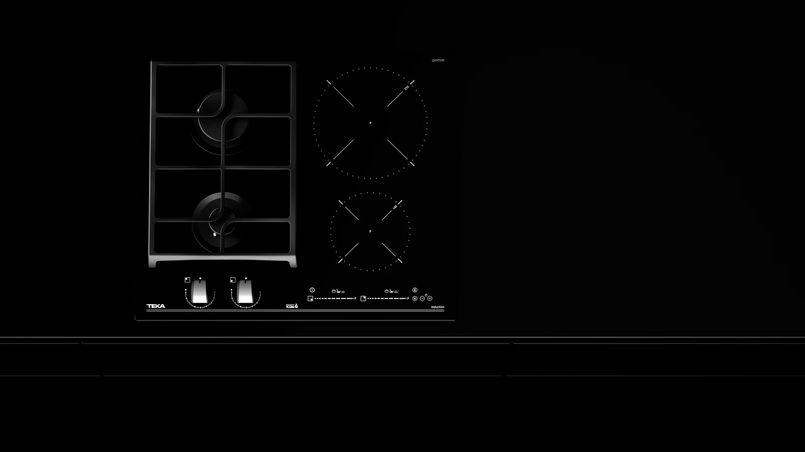 Варочная панель HYBRID Индукция DirectSense и Газ ExactFlame 60 см HYBRID JZC 64322 ABN Black