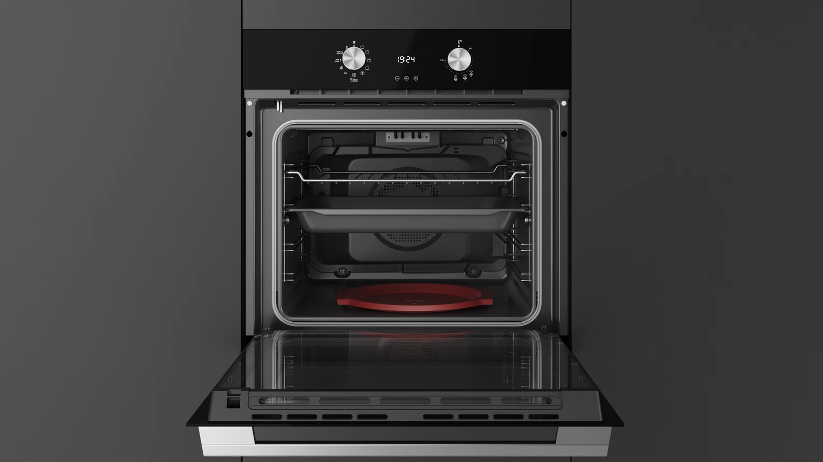 Мультифункциональный духовой шкаф с системой чистки DualClean, режимом турбо и с функцией готовки на пару/ Коллекция Urban EasySteam HLB 8418 P S NIGHT RIVER BLACK